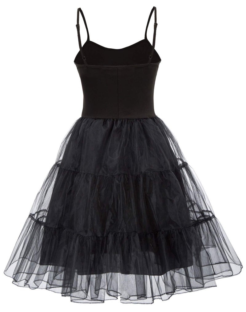 GRACE KARIN Womenâ€™s Spaghetti Strap Crinoline Voile Vintage Dress Slip Petticoat Under Dress (Black,L) - Image 2